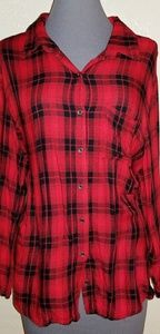 Red checkered top with crochet tail